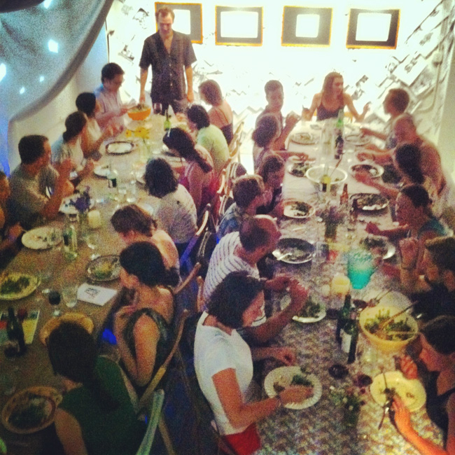 I hosted this underground dinner club at an art gallery with some friends. People reserve and at the last hour the location is revealed.