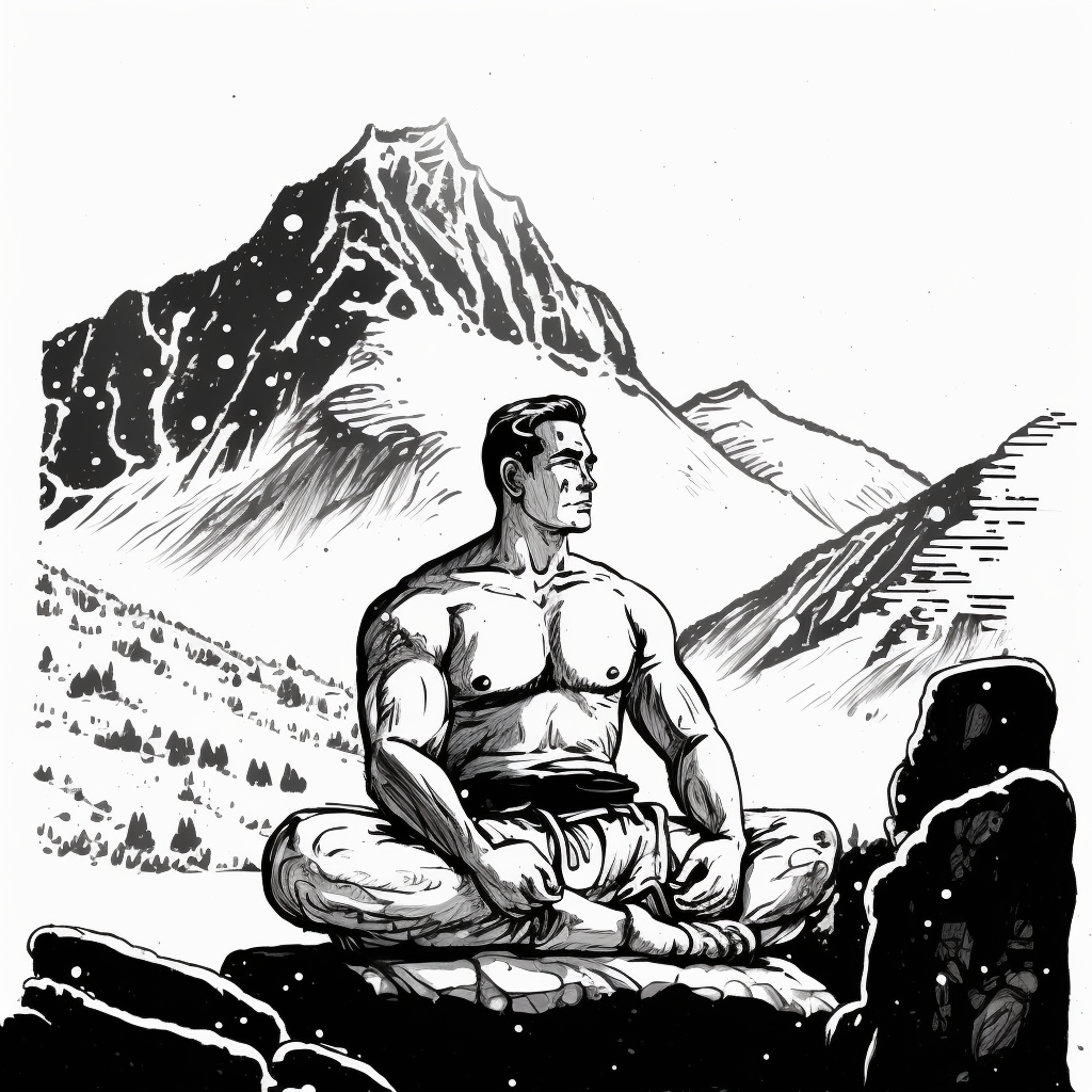 Schwarzenegger meditating